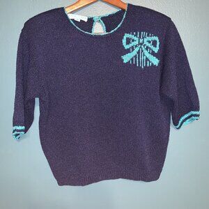 Anna‎ Maria Navy Short Sleeve Sweater Women’s Small